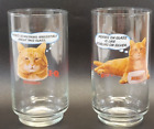 Vintage 1980s Morris The Cat 9-lives Cat Food Drinking Glass Set Of 2 Excellent