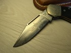 Western Usa S-533 B 1979 Lockback Folding Pocket Knife Etched W  Leather Case