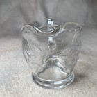 Vintage Clear Etched Glass Creamer Floral Design