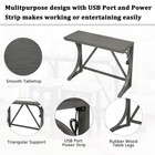 Farmhouse 3-piece Counter Height Dining Table Set With Usb Port
