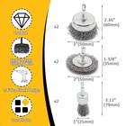 Wire Brush For Drill Set 6 Pack  Wheel With 1 4 Inch Hex    