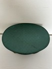 Vintage Henry Enrich Quilted Green Cosmetic Box Oval Vanity Case Lucite Insert