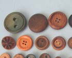 30 Button Wood Pressed Bamboo Figural Palette Paint Dyed Finish Star Vintage