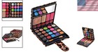 Versatile Professional Makeup Kit  29 Colors In Leopard Case With Mirror   Brush