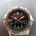 Citizen Oxy Eco-drive Dive Watch Men 39mm Black Dial Twotone Date 7873l16363 Run