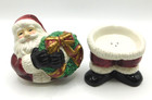 Fitz   Floyd Ceramic 2 Piece Santa Salt And Pepper Shaker