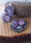 Amethyst Pendant  Brazilian Amethyst Cluster Pendant With Diamond Cut Crystals