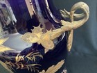 Large 16    Antique French Luneville Cobalt Blue Bronze Mount Vase Keller   Guerin