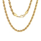 14k Real Solid Yellow Gold 1 5mm-3mm Rope Chain Necklace With Lobster Claw Clasp