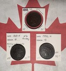 3 Different Canada Large Cents Lot M  All 1880 s  All Extra Fine W  Varieties