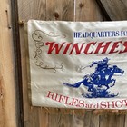Vintage Winchester Headquarters Rifles   Shotguns Guns Silk Banner 28   