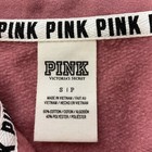 Victorias Secret Pink Sweatshirt Pullover 1 2 Zip Foil Logo Begonia Gray Sz S