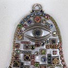 Michal Golan Silver Toned 4  Wall Hamsa Pastel Swarovski Crystals Handmade Nyc