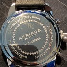 Akribos Xxiv Men s Quartz Chronograph Date Green Dial Ss Black Leather