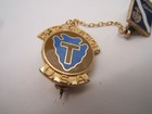 Vtg Wwii Texas 36th Infantry Division Double Pin With Chain Sterling Silver