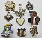 Lot Of 10 Vintage Pins   Pendants  Assorted Sterling Silver As Shown