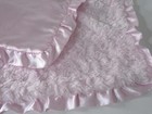 Bearington Baby Pink Swirl Rosettes Satin Ruffle-back Security Blanket 18  Lovey