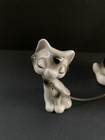 Vintage Ceramic Big Eyelash Spotted Kitty Cat Chained Kittens Mcm Kitschy  read 
