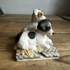 Vintage Teviotdale Jack Russel Puppies Figure Ornament Hawick Scotland 1986
