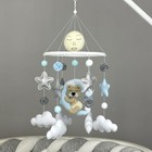 Baby Mobile Boy With Bear Crib Mobile Bear On Wave Felt Nursery Decor Hanging