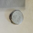 Vintage Victorian Style Cameo Trinket Pill Box  Silver Tone Filigree Pattern