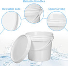 1 2 Gallon White Plastic Airtight Buckets With Lids  8pcs Leak-proof Food