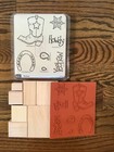 Stampin Up 2003 Yeehaw Cowboy Boot Horseshoe Sheriff Howdy Western Rubber Stamps