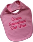 Personalized 100  Cotton Baby Bib Embroidered With Your Custom Text 