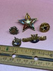 Vtg   Antique Fraternal Order Of Eagles Enamel Screw Back Pin And Rhinestone Lot