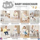 Kinder King 8-in-1 Baby High Chair - Converts To Booster Seat  Table   Stool