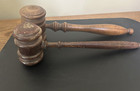 Vintage Wooden Gavels     Set Of 2     Classic Courtroom Lawyer Judge Auction D  cor