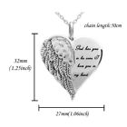 Stainless Steel Angel Heart Wings Ashes Keepsake Cremation Memorial Urn Necklace