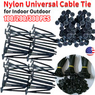 100-300x Nylon Universal Cable Tie Buckle Self-locking Nylon Zip Ties Holder New