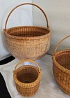3 Vintage Nantucket Lightship Baskets Signed John Richardson W  Barnstable Ma 