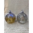 Mr Christmas Musical Snowglobe Ornaments Santa Tree Color Changing 2010 Read