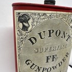 Dupont Superfine Ffg 1924 Patent Date Gunpowder Tin Flask Style Wilmington Clean