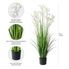 Ttranewsoo Artificial Tall Grass Plants With Pots 47  1 Pack - White