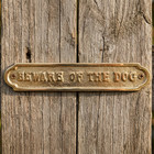 Beware Of The Dog Solid Brass Sign Embossed Letters Screws Included 8 1 2 