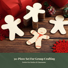 30 Pieces Gingerbread Man Cutout Ready To Paint Blank Ornament Pre-drilled Hole