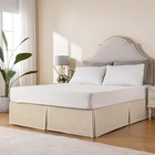 Pleated Waffle Weave Bed Skirt Tailored Dust Ruffle 14 Inch Drop Easy Fit Mach