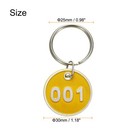 Number Tags 1-100  100 Pcs 30mm Round Key Tags Aluminum Metal  Yellow