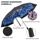 Blue Diamond Inverted Windproof Auto Open Reverse Fold Compact Rain Umbrella