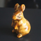 Cute Hand Carved Gemstone Crystal Rabbit Bunny Figurine Animal Carving Statue Ho