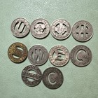 Lot Of 10  Variety Of One Local Fare Transit Token Lot Small Size Of 10c Lot C