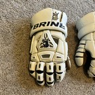 Brine King Iv Men   s Lacrosse Gloves 13    White Blue Floating Cuff Cleaned