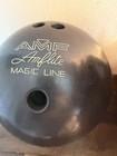 Vintage Amflite Amf Magic Line Bowling Ball Black 3 Fingers 13 5 Pounds