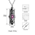 Crystal Cremation Urn Necklace For Ashes Keepsake Stainless Steel Memorial Pe   