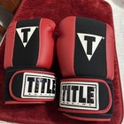 Title Classic Boxing Gel Infused Intense Training Gloves Red   Black Medium 