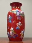 Large Red Beautiful Collectable Handpainted Chinese Vase