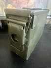 Vintage Metal Military Ammo Box Hinged Lid Working Collectible